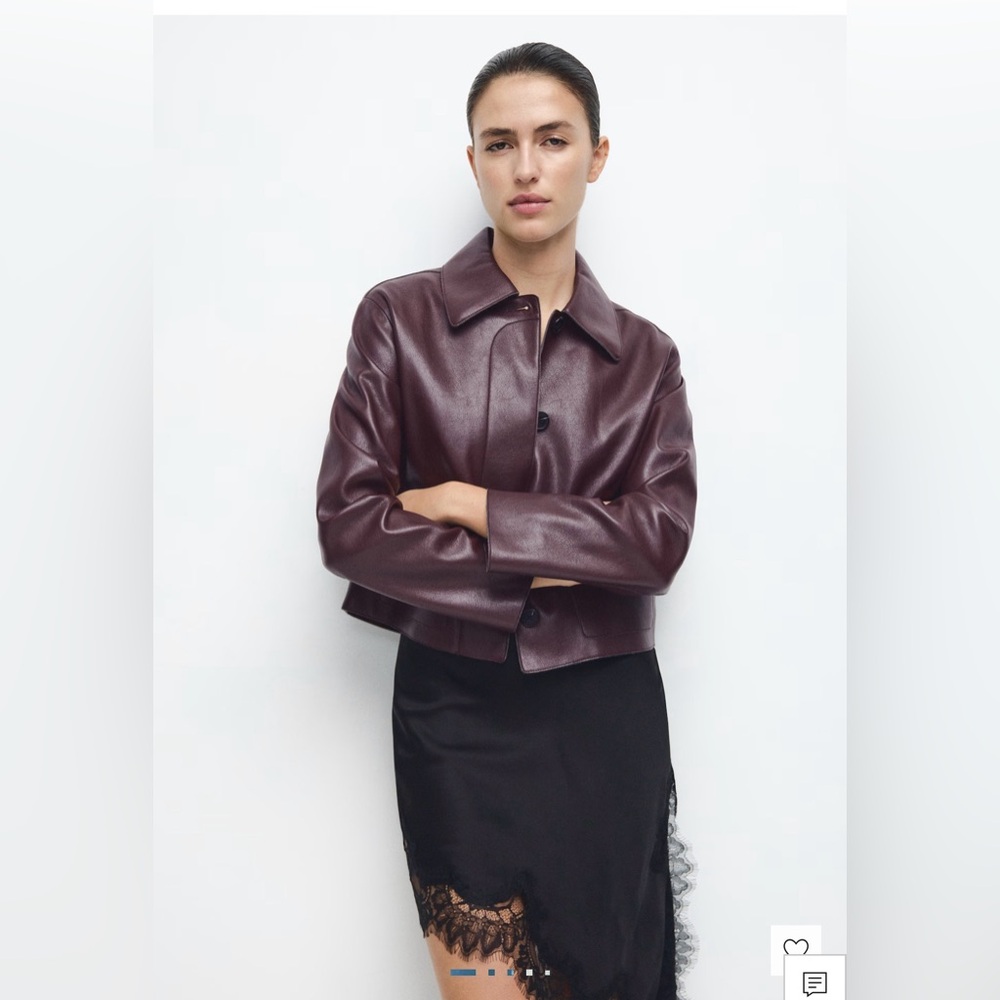 Mango faux leather jacket with pockets